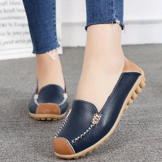 Solid Color Flat Loafers