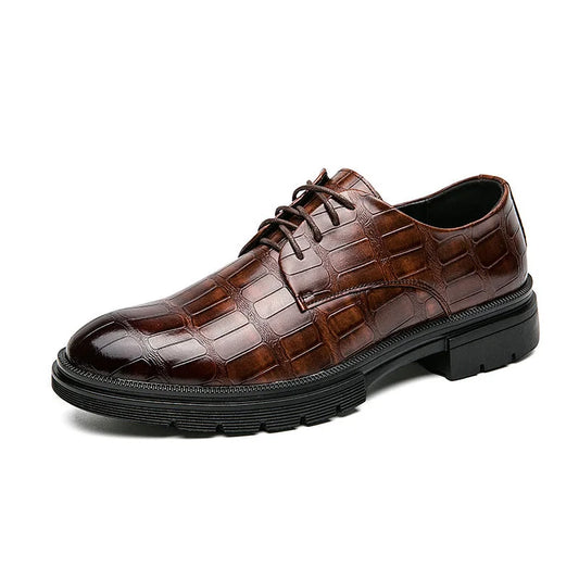 Men's Handmade Crocodile Print Casual Business Leather-Look Shoes