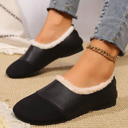 Women’s Warm and Luxurious Winter Leather-Look Shoes