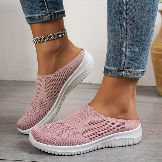 Women’s Breathable Knit Slip-On Walking Trainers