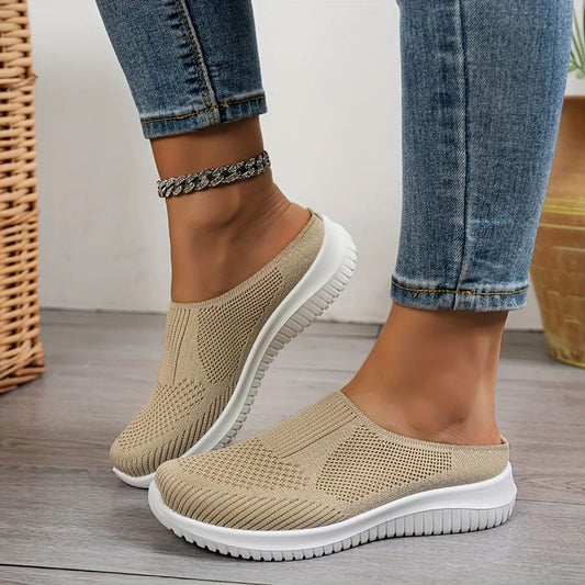 Women’s Breathable Knit Slip-On Walking Trainers
