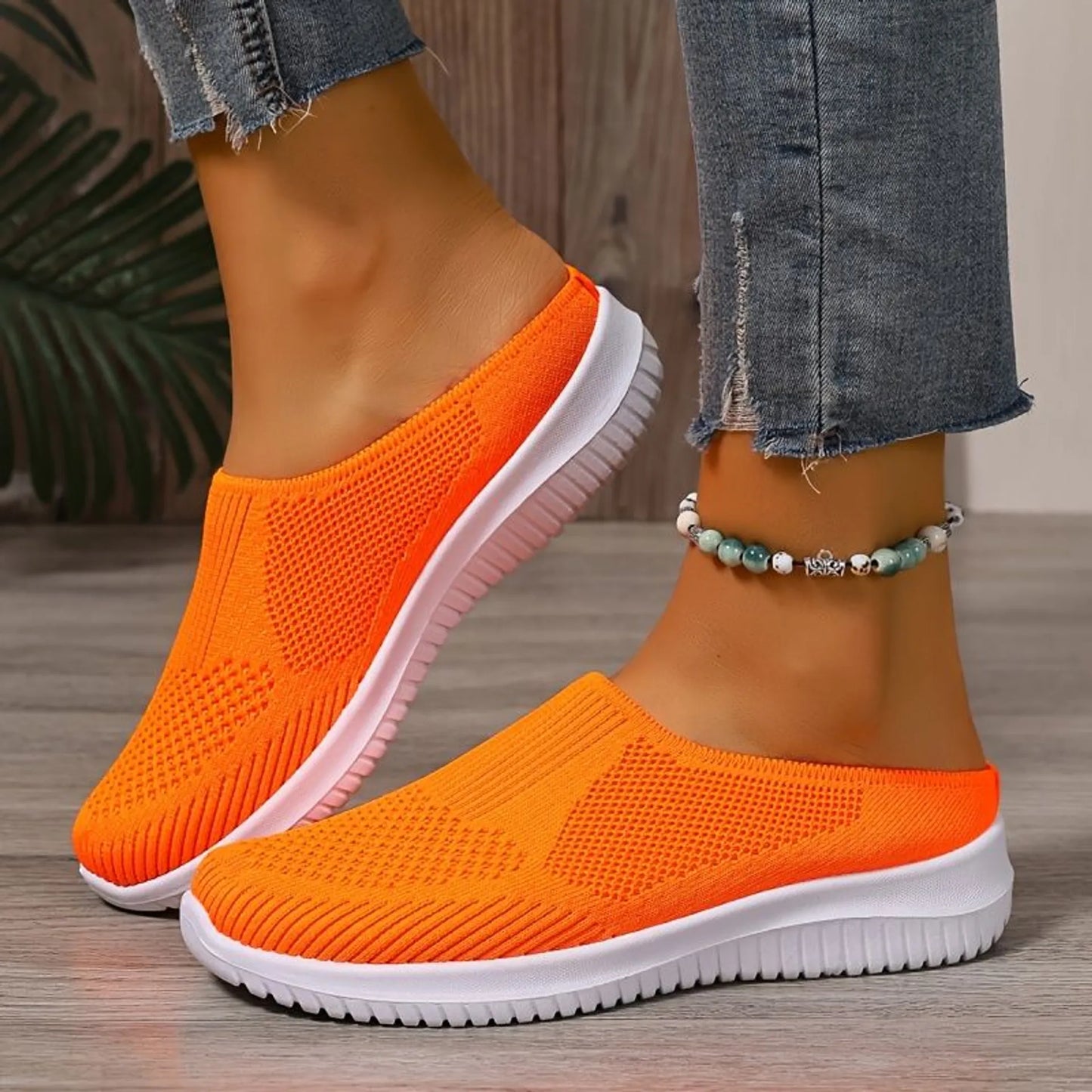 Women’s Breathable Knit Slip-On Walking Trainers