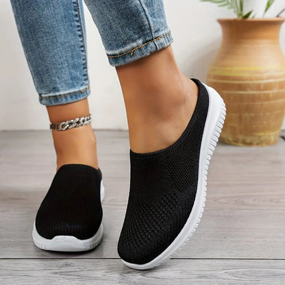 Women’s Breathable Knit Slip-On Walking Trainers
