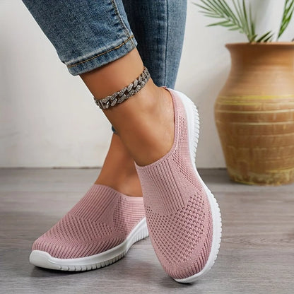 Women’s Breathable Knit Slip-On Walking Trainers