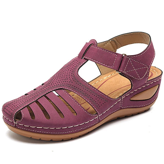 🔥Summer Hot Sale🔥Soft PU Leather-Look Closed Toe Vintage Anti-Slip Sandals