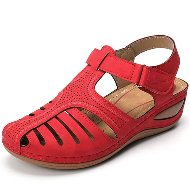 🔥Summer Hot Sale🔥Soft PU Leather-Look Closed Toe Vintage Anti-Slip Sandals