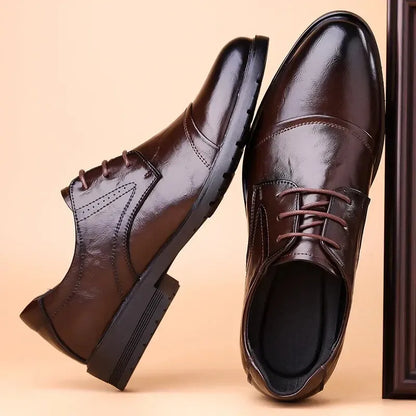 Men’s Premium Lace-Up Leather-Look Shoes