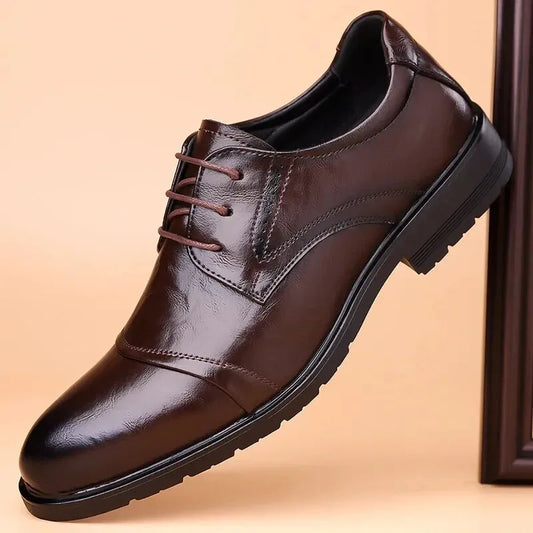Men’s Premium Lace-Up Leather-Look Shoes