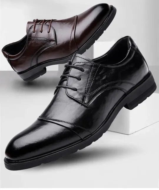 Men’s Premium Lace-Up Leather-Look Shoes