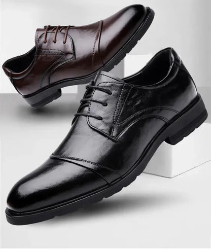 Men’s Premium Lace-Up Leather-Look Shoes