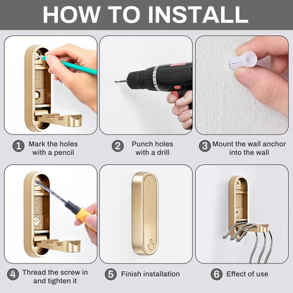 Foldable Wall-Mounted Coat Hook with 90° Drop-Down Design