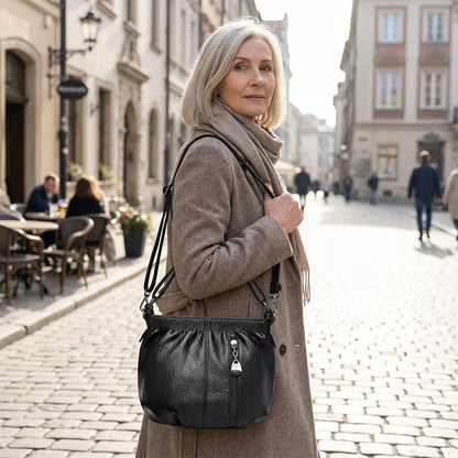 Women’s Soft Pleat Shoulder Bag with Adjustable Strap