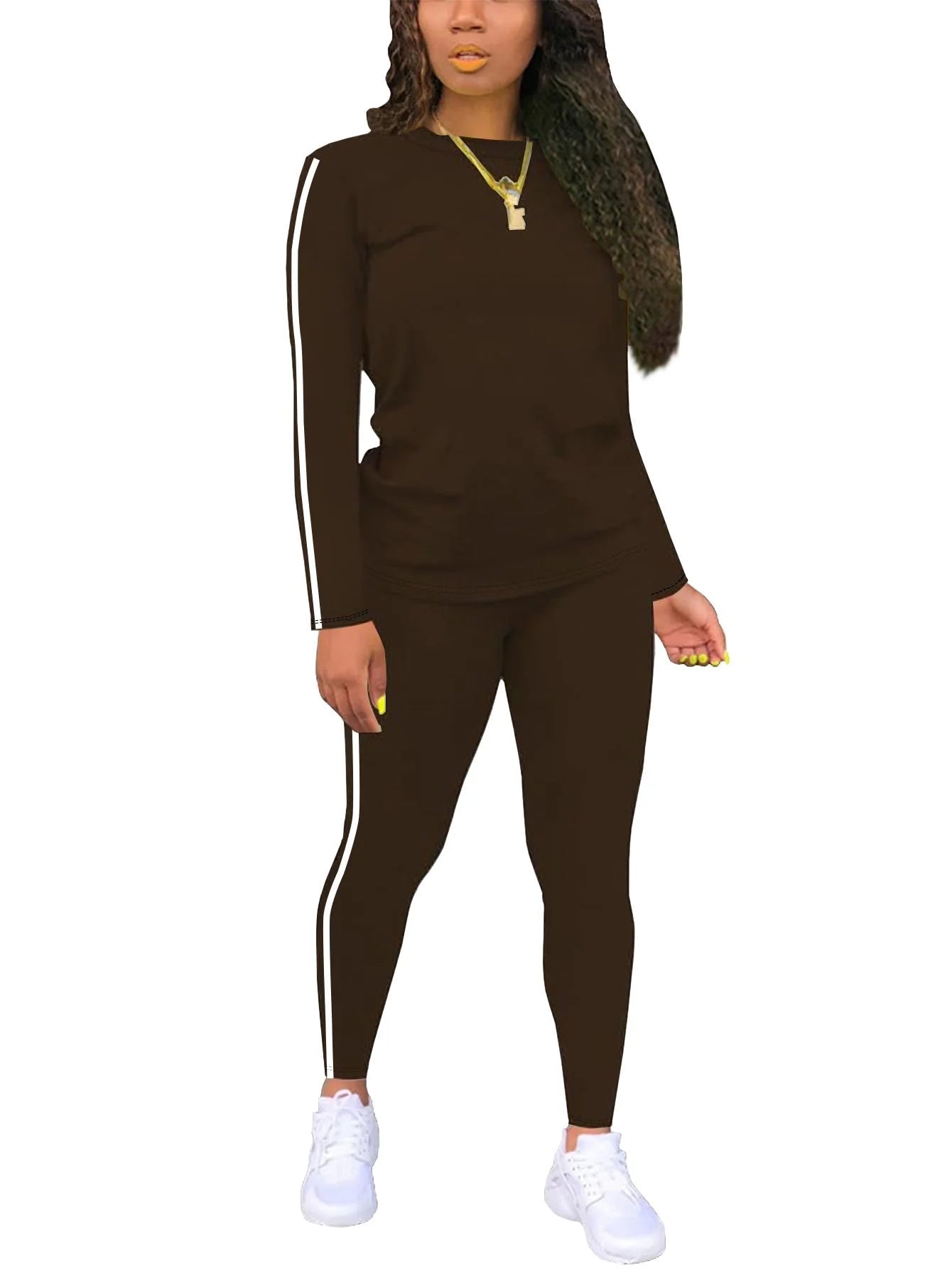 Women’s Striped Knit Long Sleeve Top & Trousers Co-Ord Set