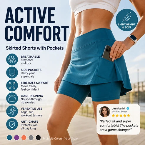 Women's Skirt-Style Active Shorts
