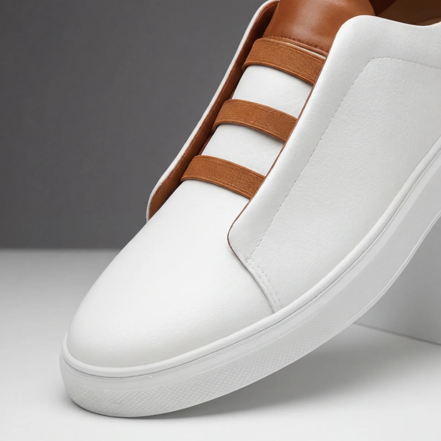 Men’s Leather-Look Casual Slip-On Trainers