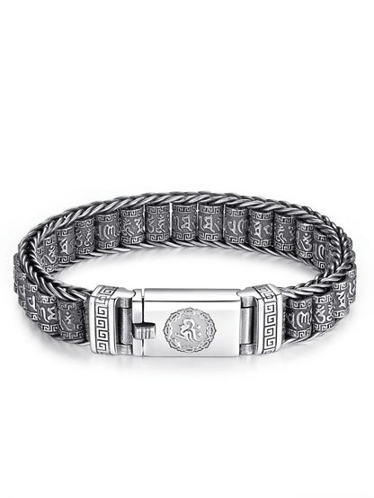 Prayer Wheel Charm Bracelet in Silver-Tone Alloy
