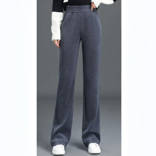 Women's Stretch Elastic Waist Wide-Leg Pants