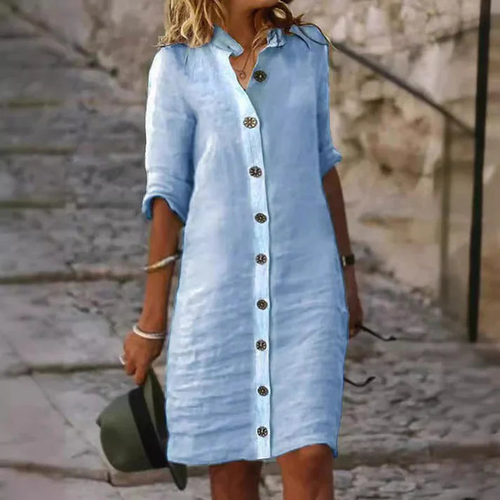 💃Women's Minimalist Breathable Button-up Dress