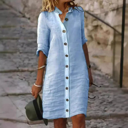 💃Women's Minimalist Breathable Button-up Dress