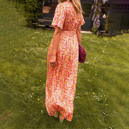 Women’s Vintage Floral A-Line Summer Dress
