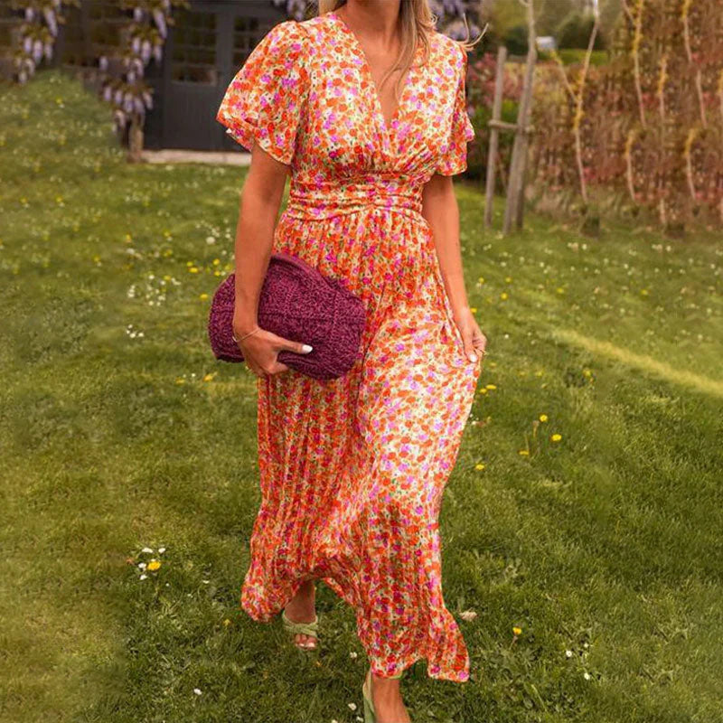 Women’s Vintage Floral A-Line Summer Dress