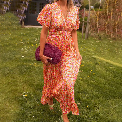 Women’s Vintage Floral A-Line Summer Dress
