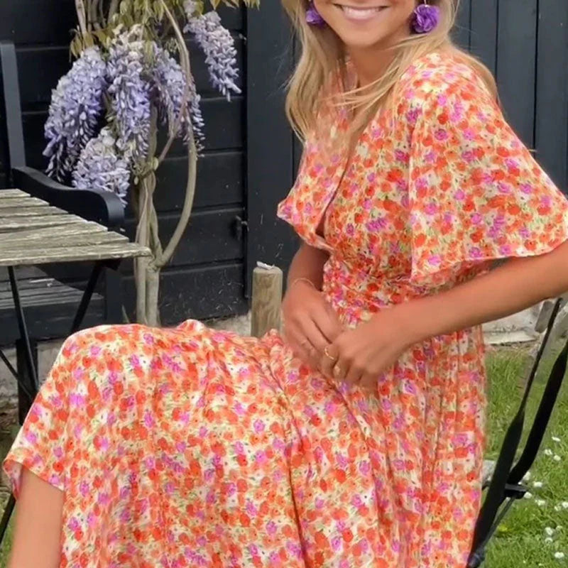 Women’s Vintage Floral A-Line Summer Dress