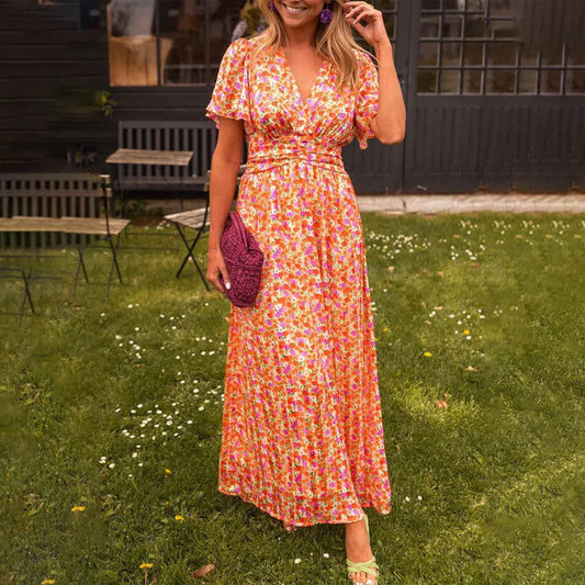 Women’s Vintage Floral A-Line Summer Dress