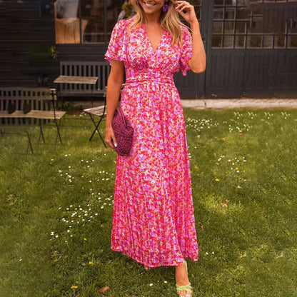 Women’s Vintage Floral A-Line Summer Dress