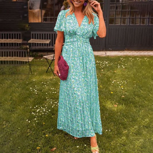 Women’s Vintage Floral A-Line Summer Dress