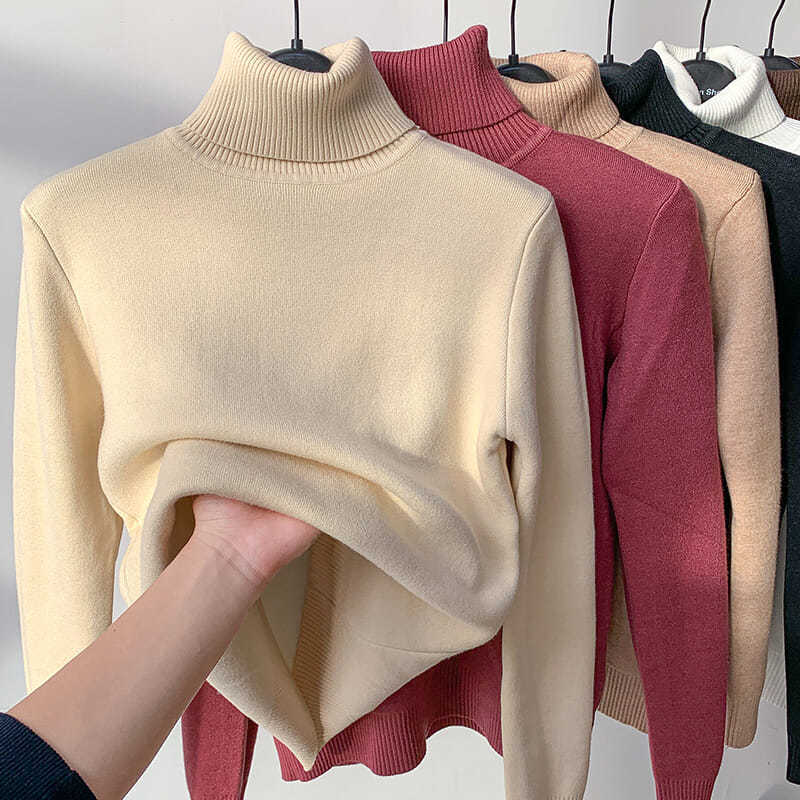 Women’s Winter Fleece-Lined Knitted Thermal Sweater