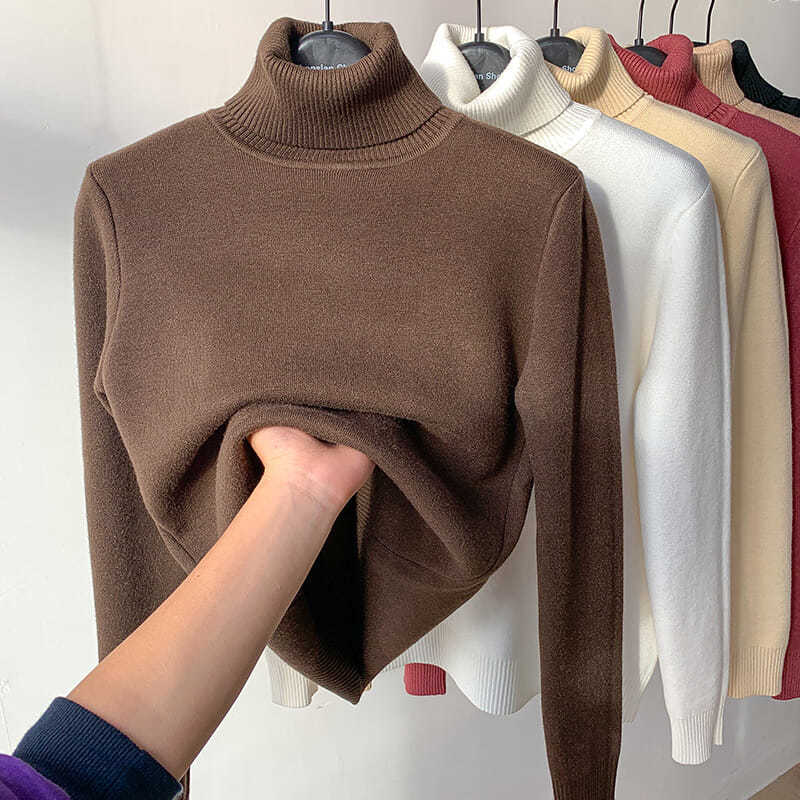 Women’s Winter Fleece-Lined Knitted Thermal Sweater