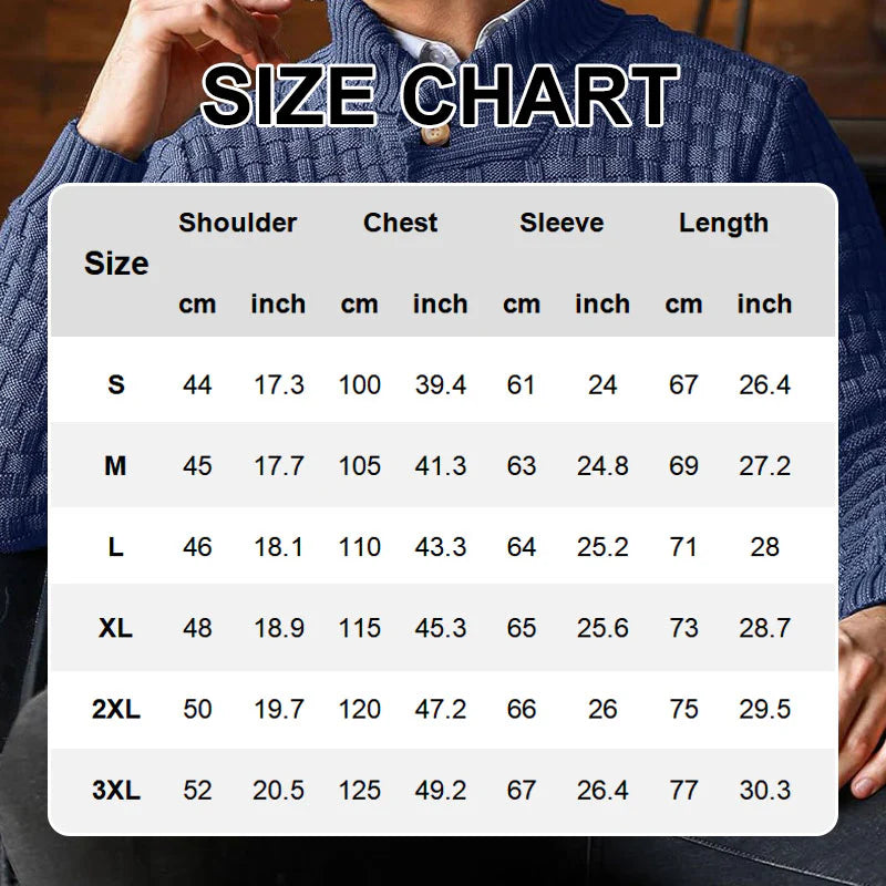 Men’s Basket-Weave Stand Collar Knit Jumper