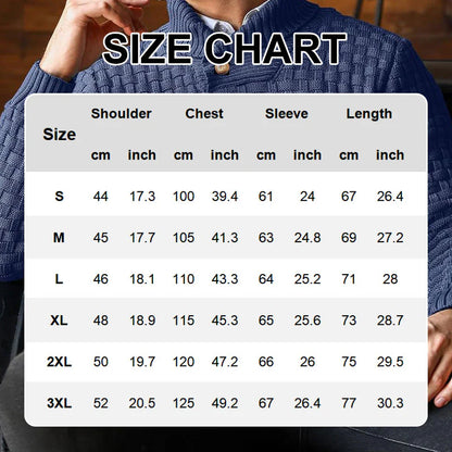 Men’s Basket-Weave Stand Collar Knit Jumper