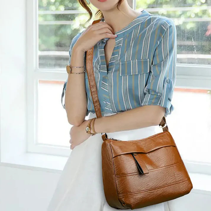 Heritage Charm Multi-Compartment Shoulder Bag