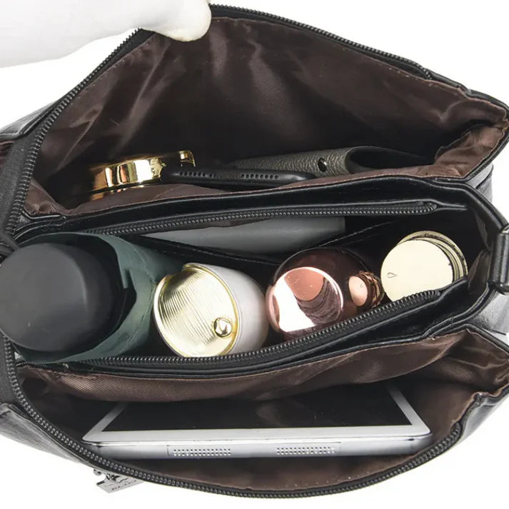 Heritage Charm Multi-Compartment Shoulder Bag