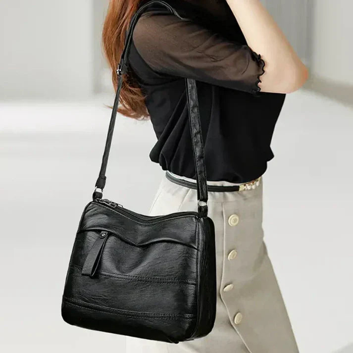 Heritage Charm Multi-Compartment Shoulder Bag