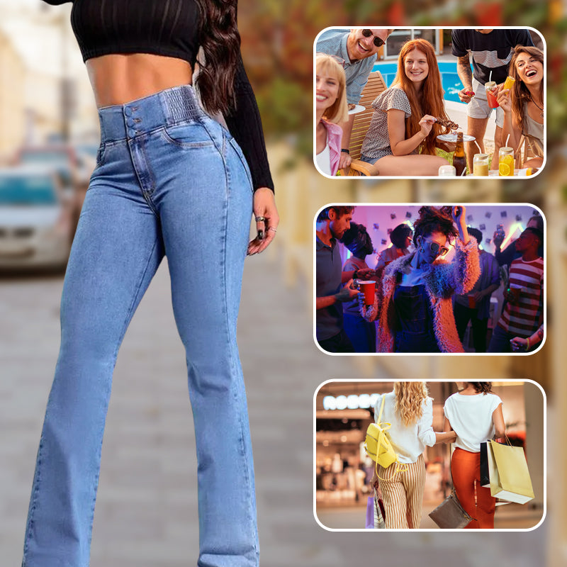 Women’s High-Waist Stretch Flare Denim Jeans