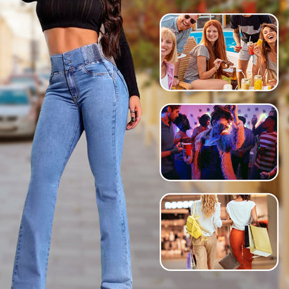 Women’s High-Waist Stretch Flare Denim Jeans