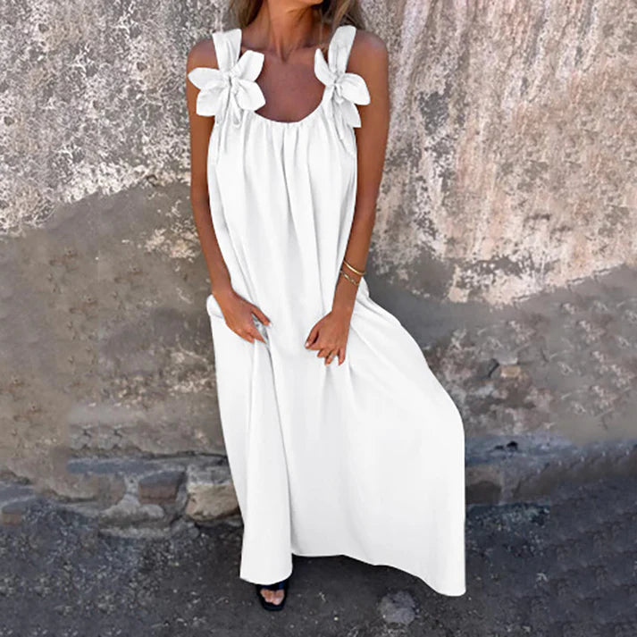 Women's elegant maxi dress with floral strap