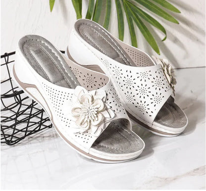 Soft Leather-Look Comfort Sandals With Arch Support
