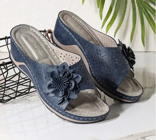 Soft Leather-Look Comfort Sandals With Arch Support