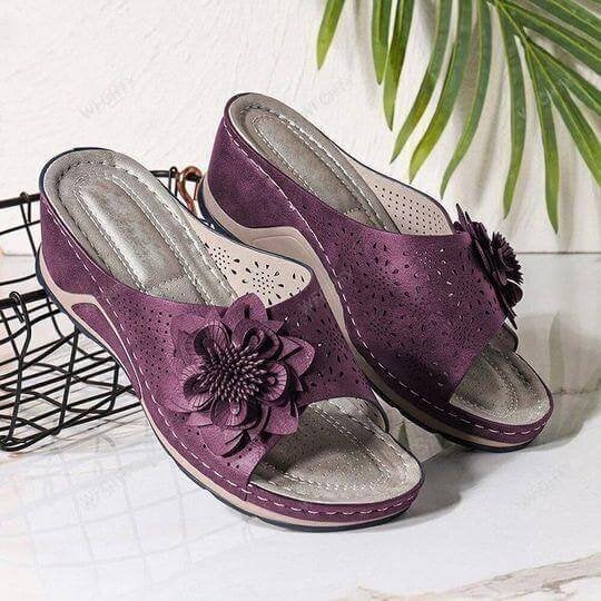 Soft Leather-Look Comfort Sandals With Arch Support