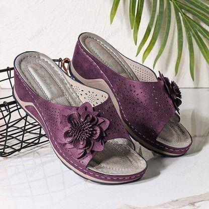 Soft Leather-Look Comfort Sandals With Arch Support