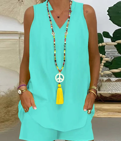 Refined V-Neck Co-Ord Set
