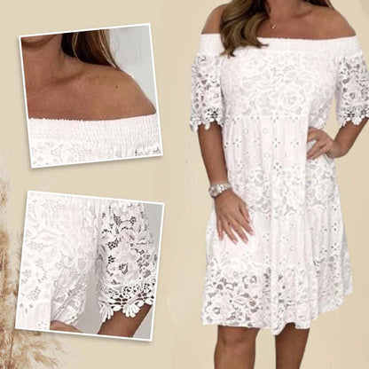 Women’s Off-Shoulder Lace Midi Dress