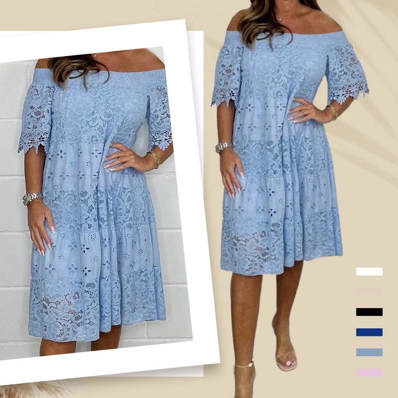 Women’s Off-Shoulder Lace Midi Dress