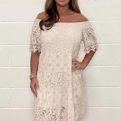 Women’s Off-Shoulder Lace Midi Dress