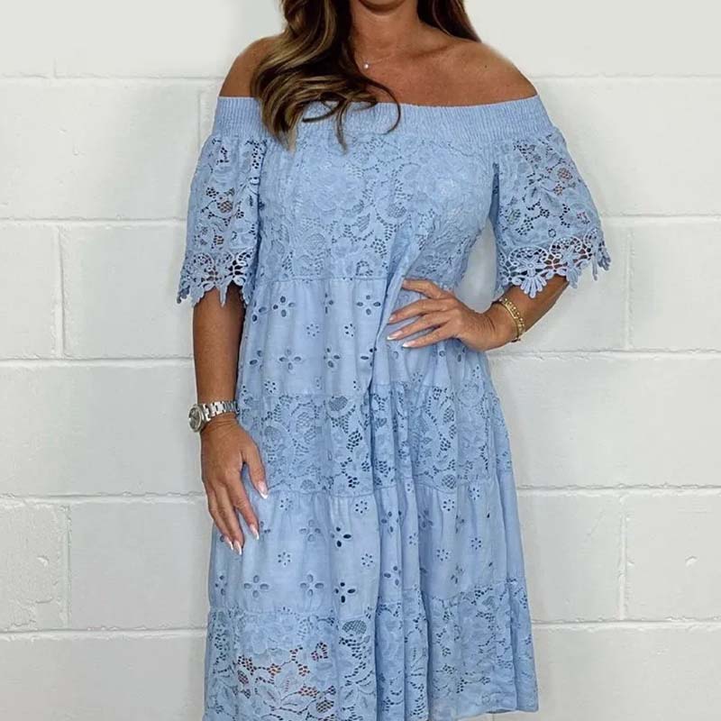 Women’s Off-Shoulder Lace Midi Dress