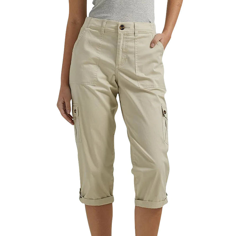Women's Multi-Pocket Cargo Capri Trousers